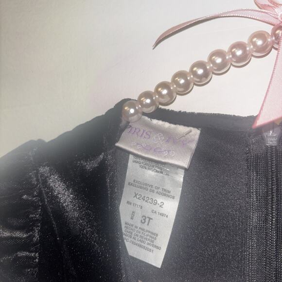 Black Fairy Pageant Dress Girl Sz 3 Sequin Back Zip Velvet Layered Tulle Lined - Picture 6 of 7